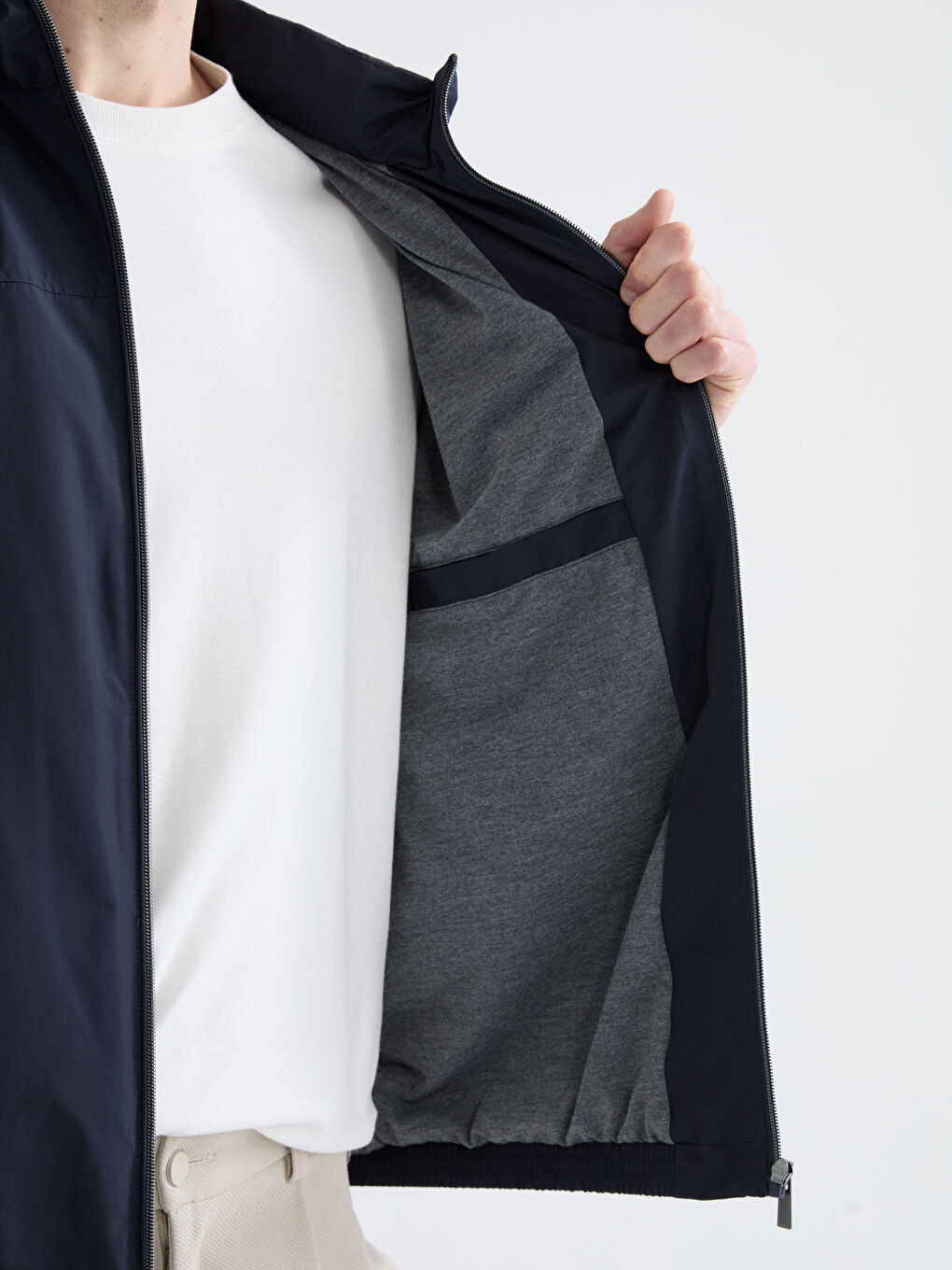 Standard Fit Funnel Neck Men's Coat-4