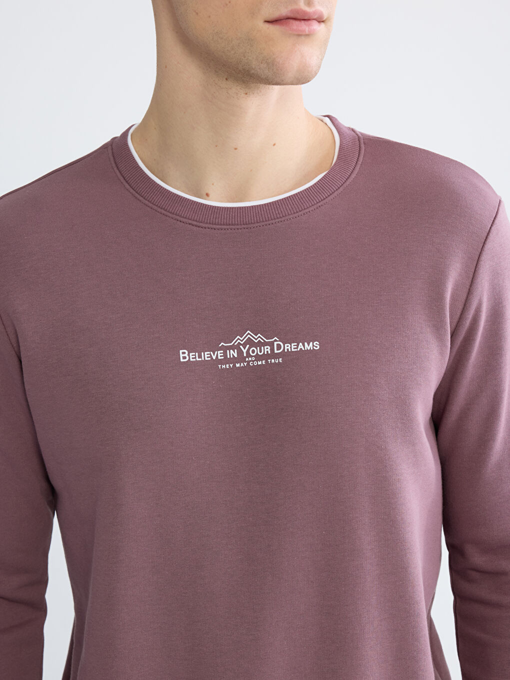 Mürdüm Regular Fit Bisiklet Yaka Baskılı Erkek Sweatshirt-2