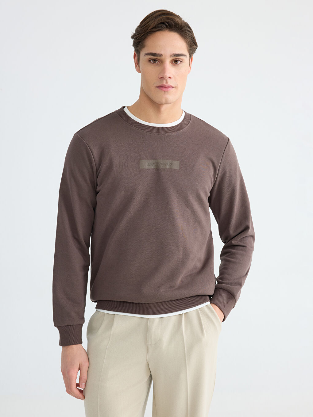 Crew Neck Printed Men's Sweatshirt