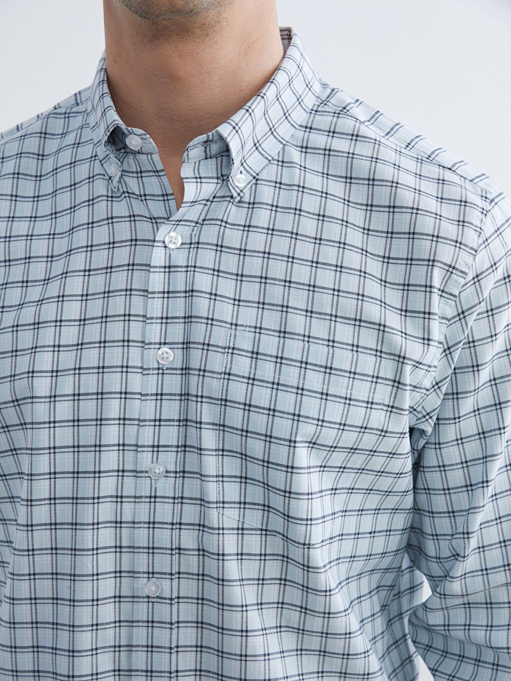 Мужчины Голубой Рубашка-2