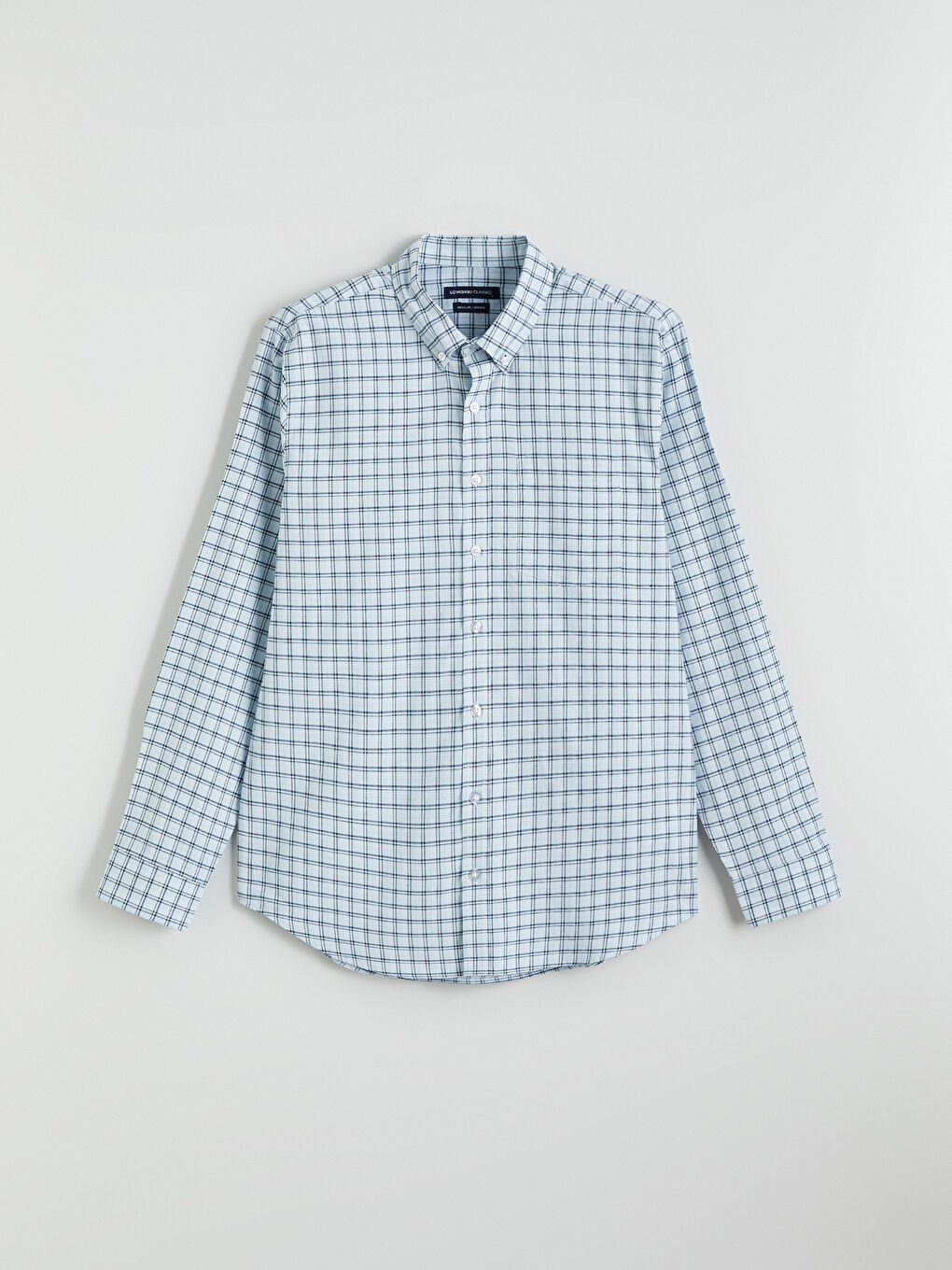 Мужчины Голубой Рубашка-4