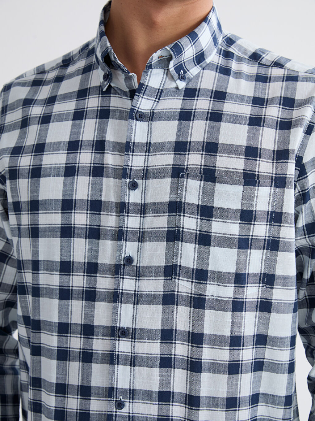 Mavi Regular Fit Ekose Erkek Gömlek-2