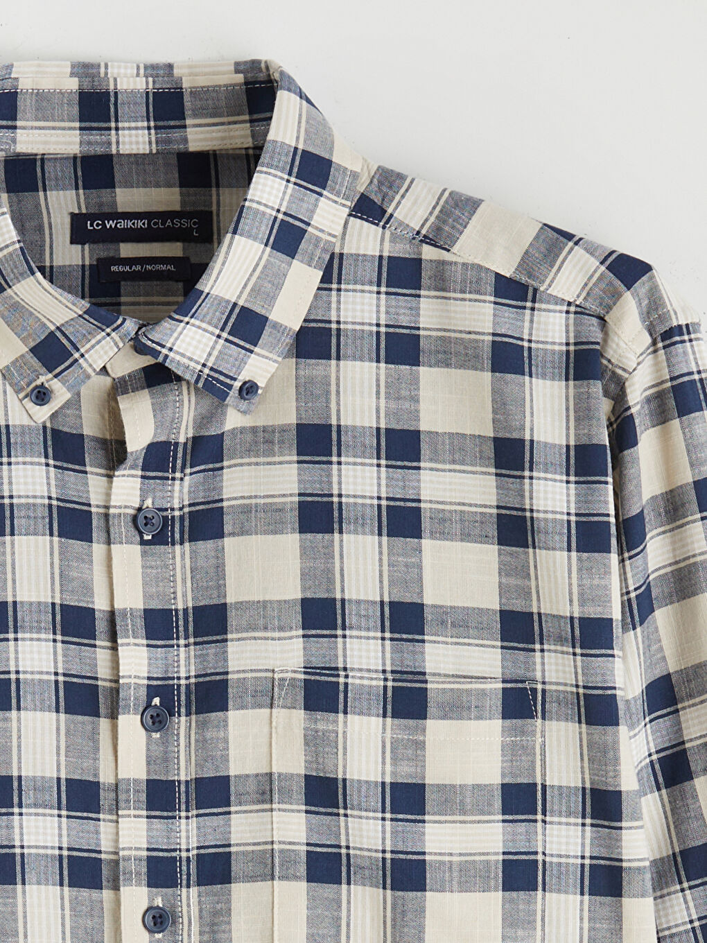 Regular Fit Plaid Shirt for Men-5