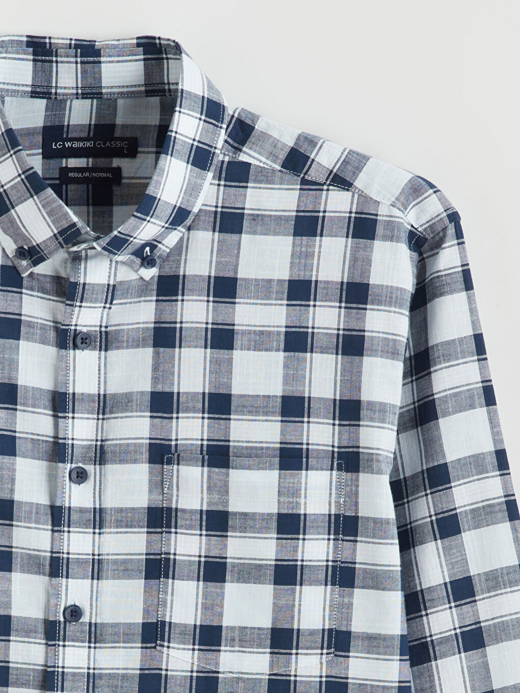 Mavi Regular Fit Ekose Erkek Gömlek-5