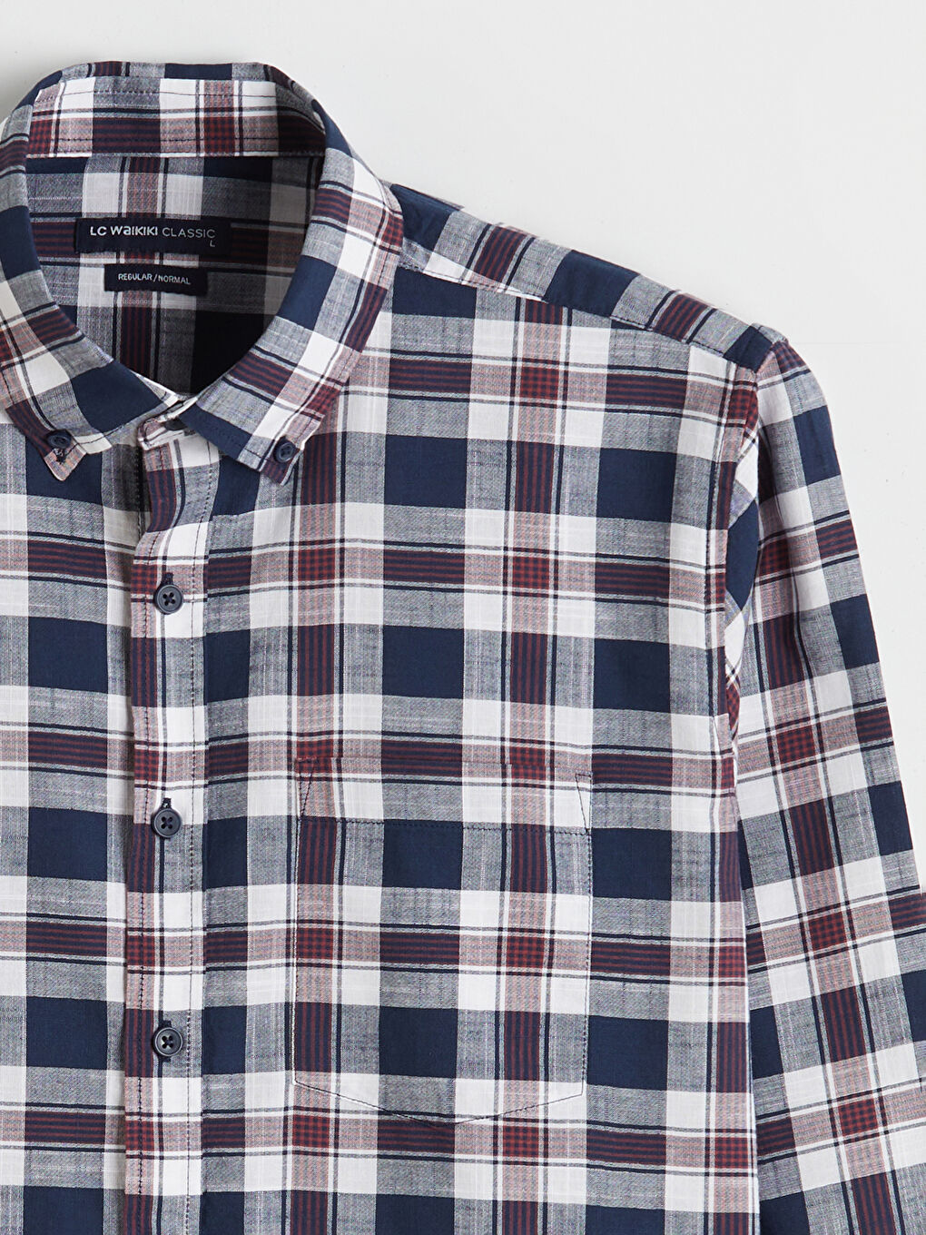 Bordo Regular Fit Ekose Erkek Gömlek-5