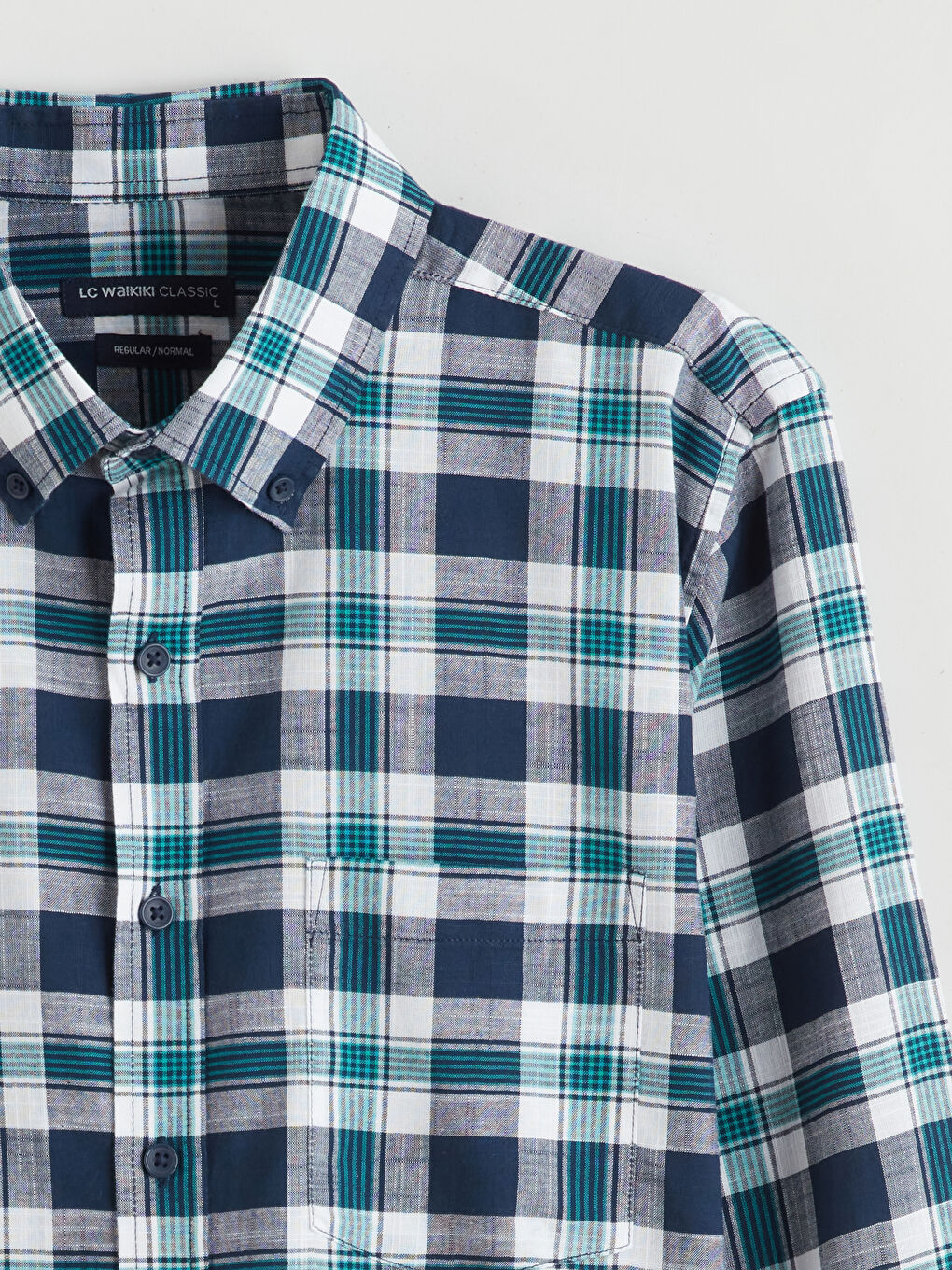 Yeşil Regular Fit Ekose Erkek Gömlek-5