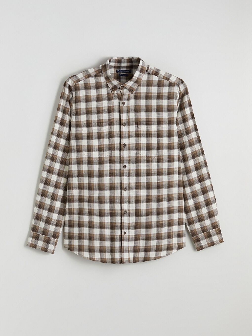 Kahverengi Regular Fit Ekose Erkek Gömlek-4