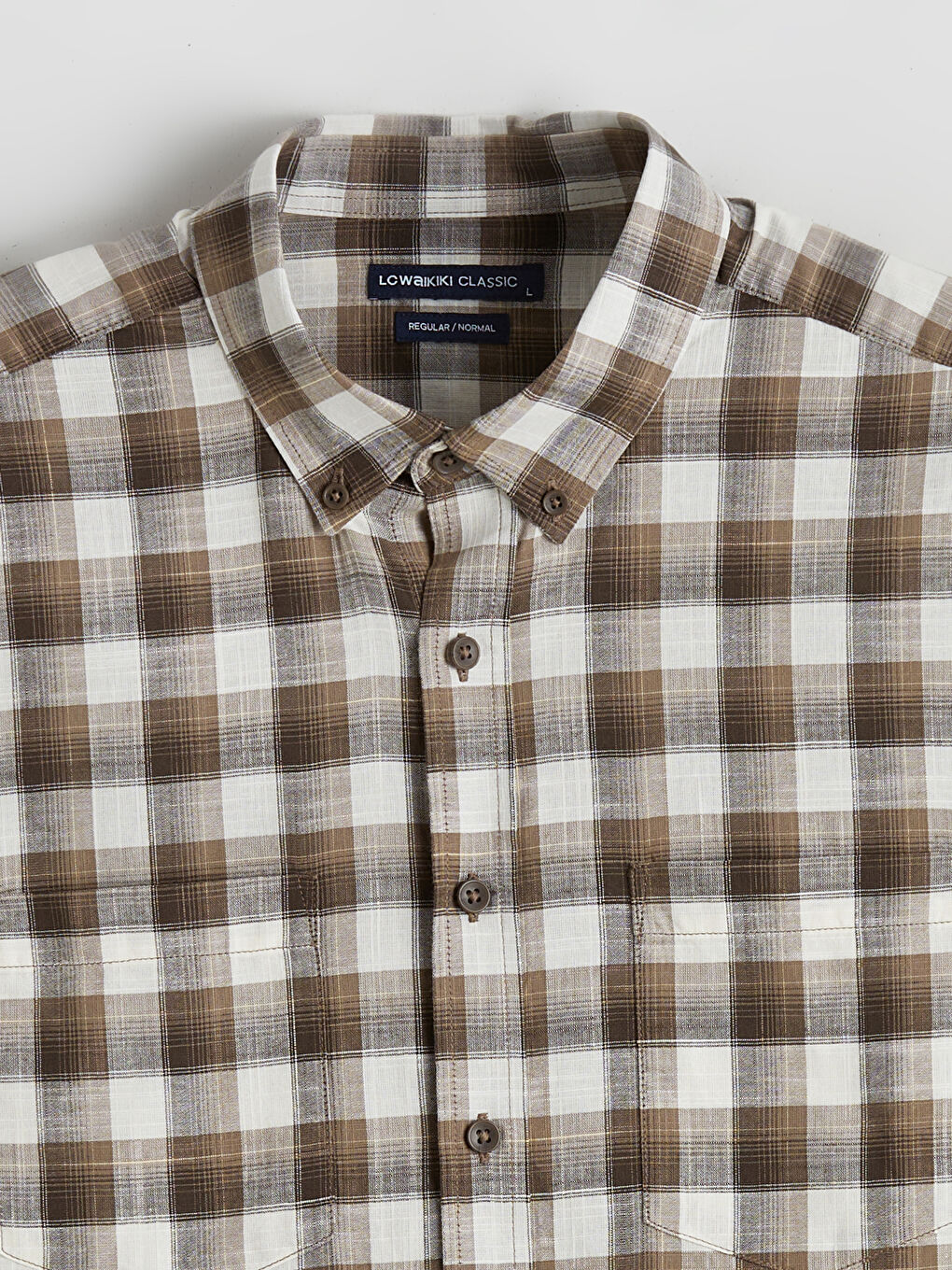 Kahverengi Regular Fit Ekose Erkek Gömlek-5