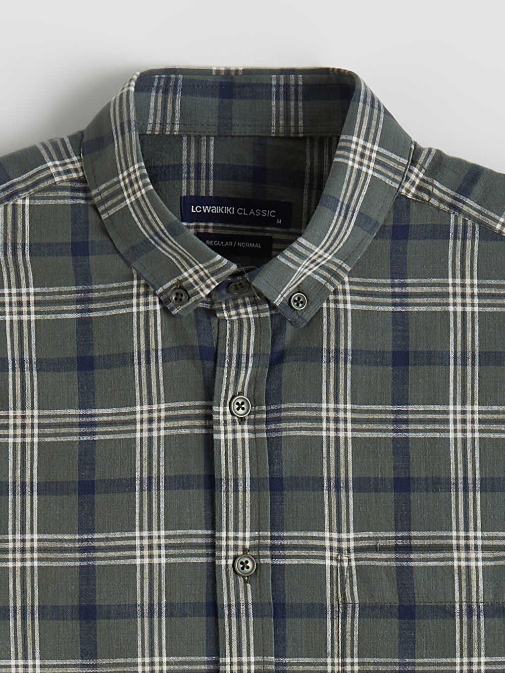 Yeşil Regular Fit Ekose Erkek Gömlek-1