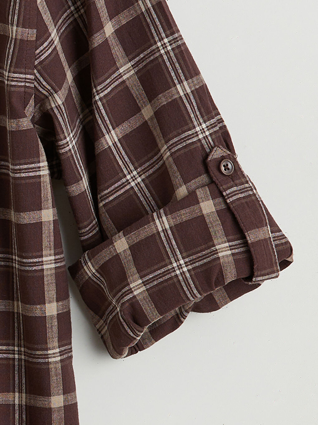 Kahverengi Regular Fit Ekose Erkek Gömlek-5