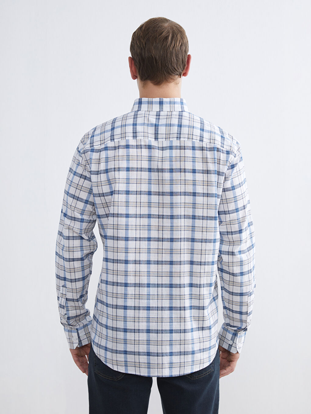 Regular Fit Plaid Men's Shirt-3