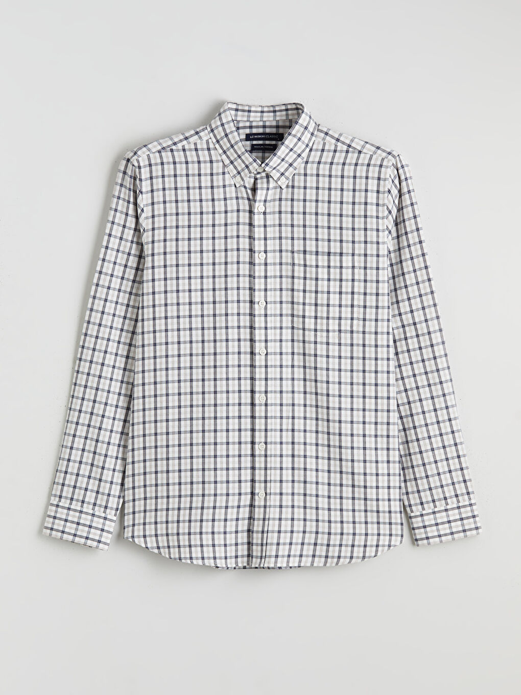 Bej Regular Fit Ekose Gabardin Erkek Gömlek-4