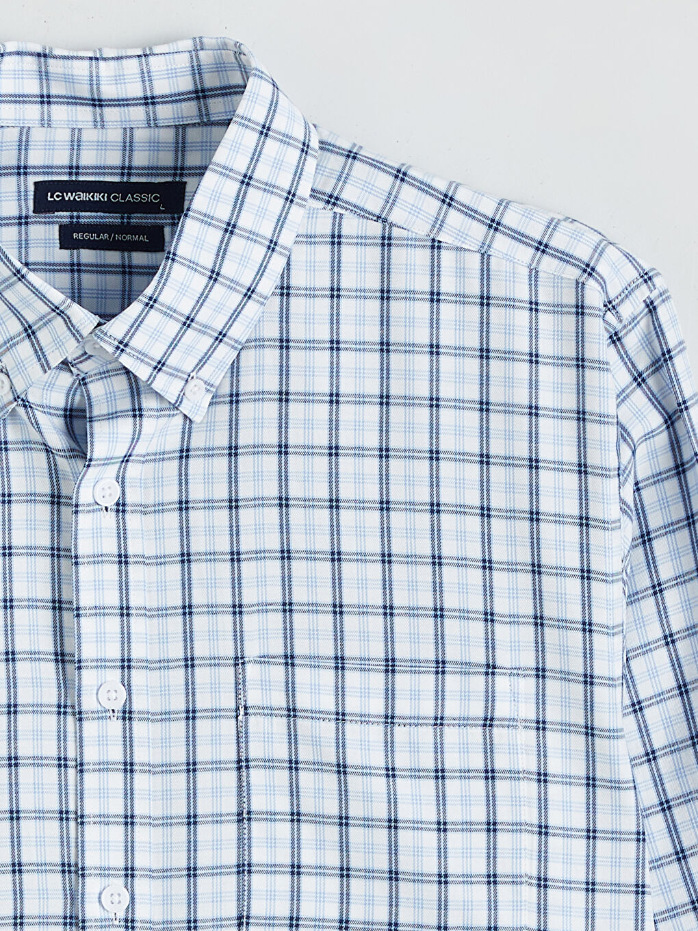 Mavi Regular Fit Ekose Gabardin Erkek Gömlek-5