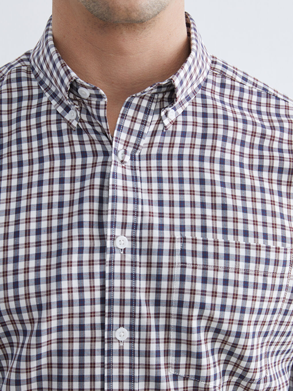 Regular Fit Plaid Gabardine Shirt-2