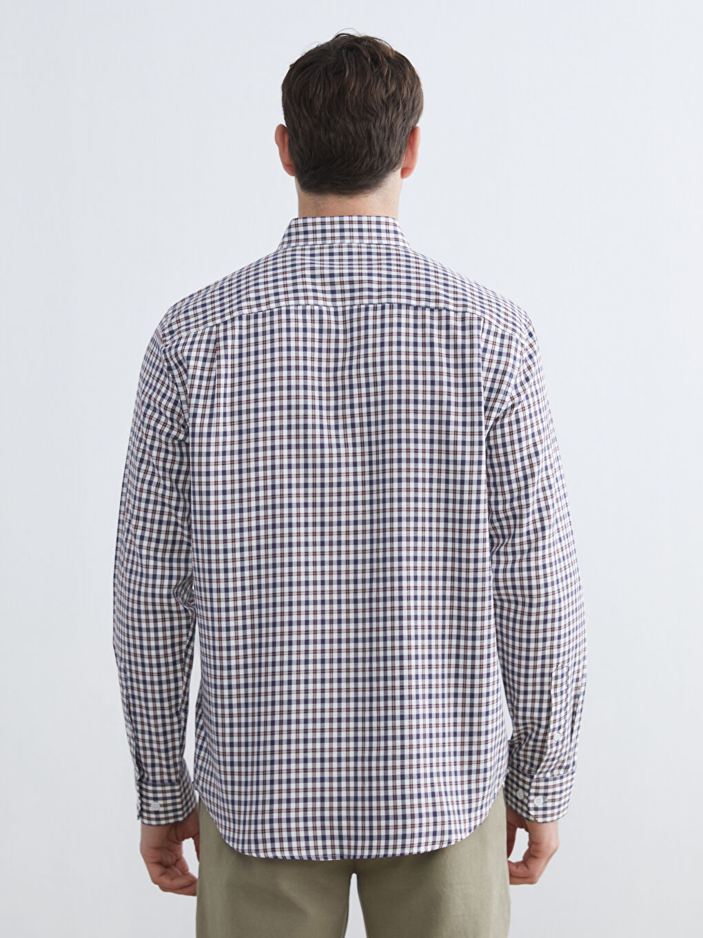 Regular Fit Plaid Gabardine Shirt-3