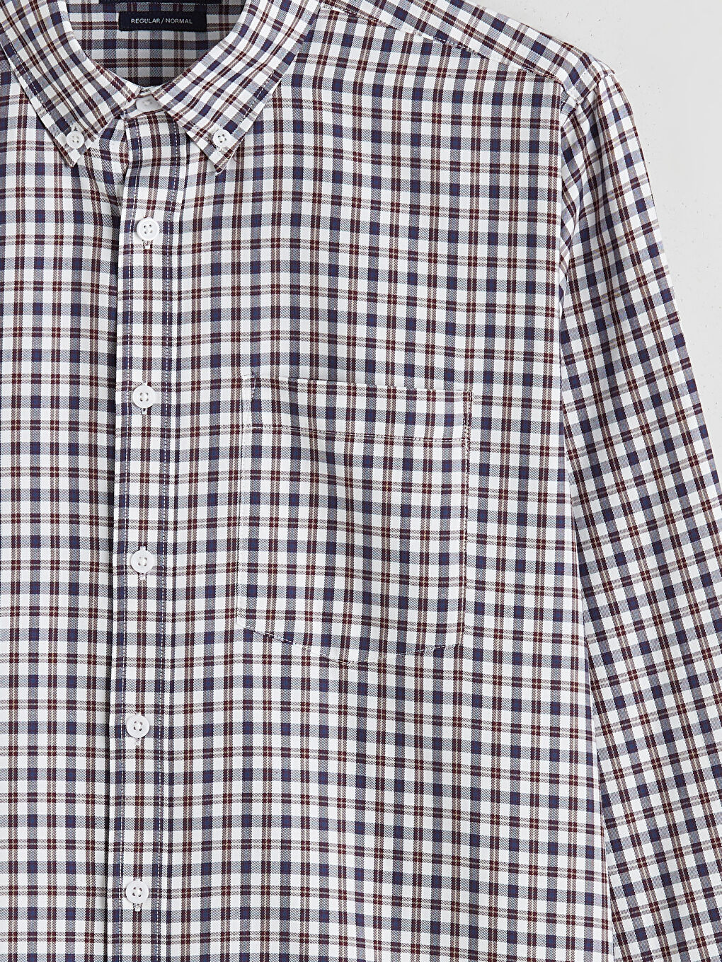 Regular Fit Plaid Gabardine Shirt-5