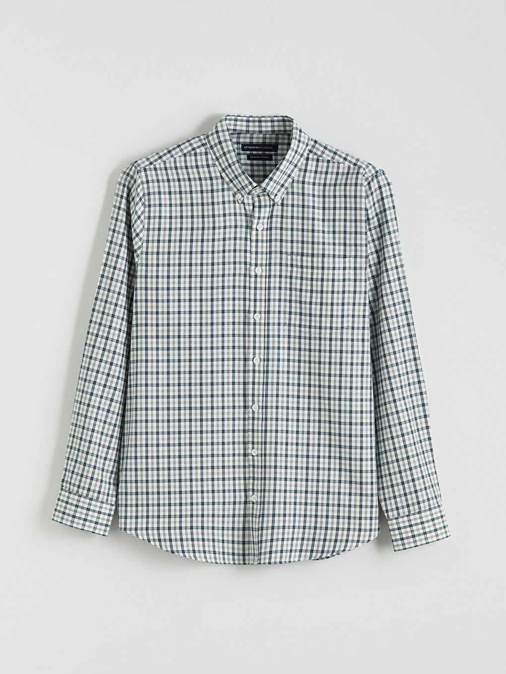 Yeşil Regular Fit Ekose Gabardin Erkek Gömlek-4