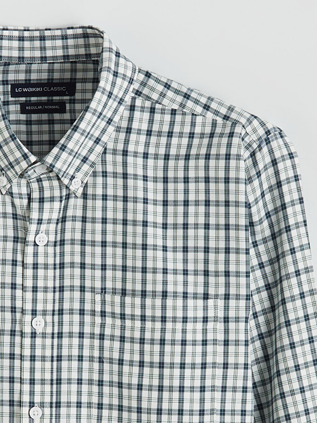 Yeşil Regular Fit Ekose Gabardin Erkek Gömlek-5