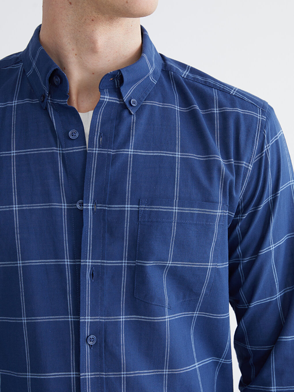 İndigo Regular Fit Ekose Erkek Gömlek-2