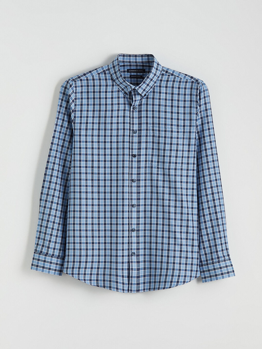 Mavi Regular Fit Ekose Gabardin Erkek Gömlek-4