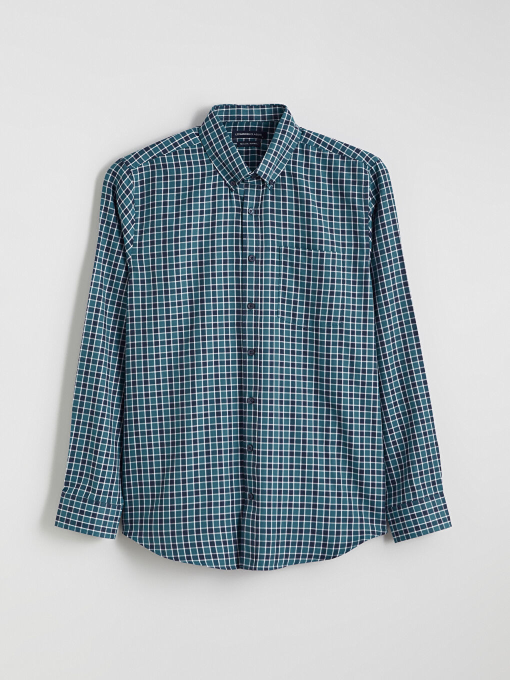 Yeşil Regular Fit Ekose Gabardin Erkek Gömlek-4