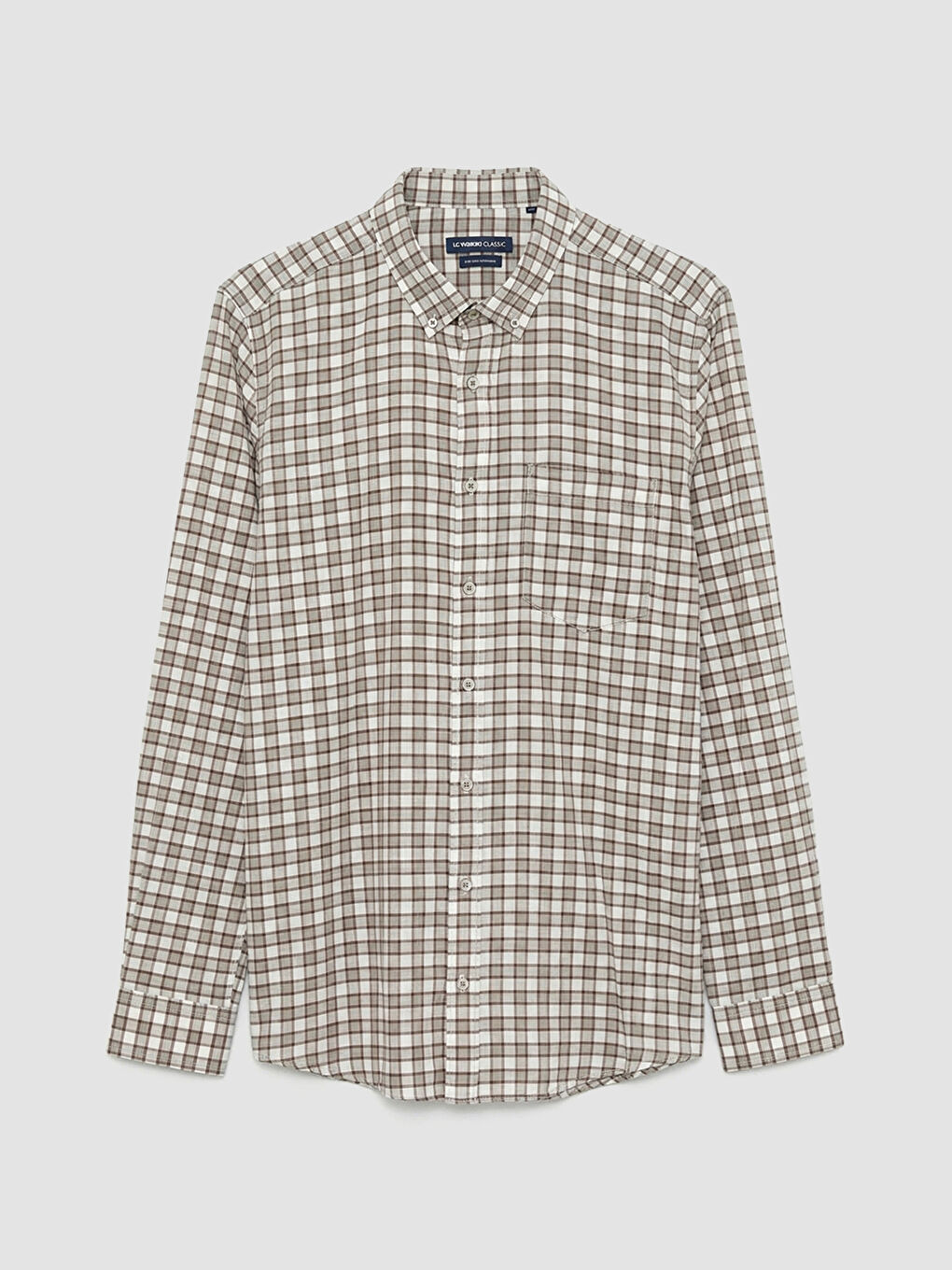 Gri Regular Fit Ekose Gabardin Erkek Gömlek-4