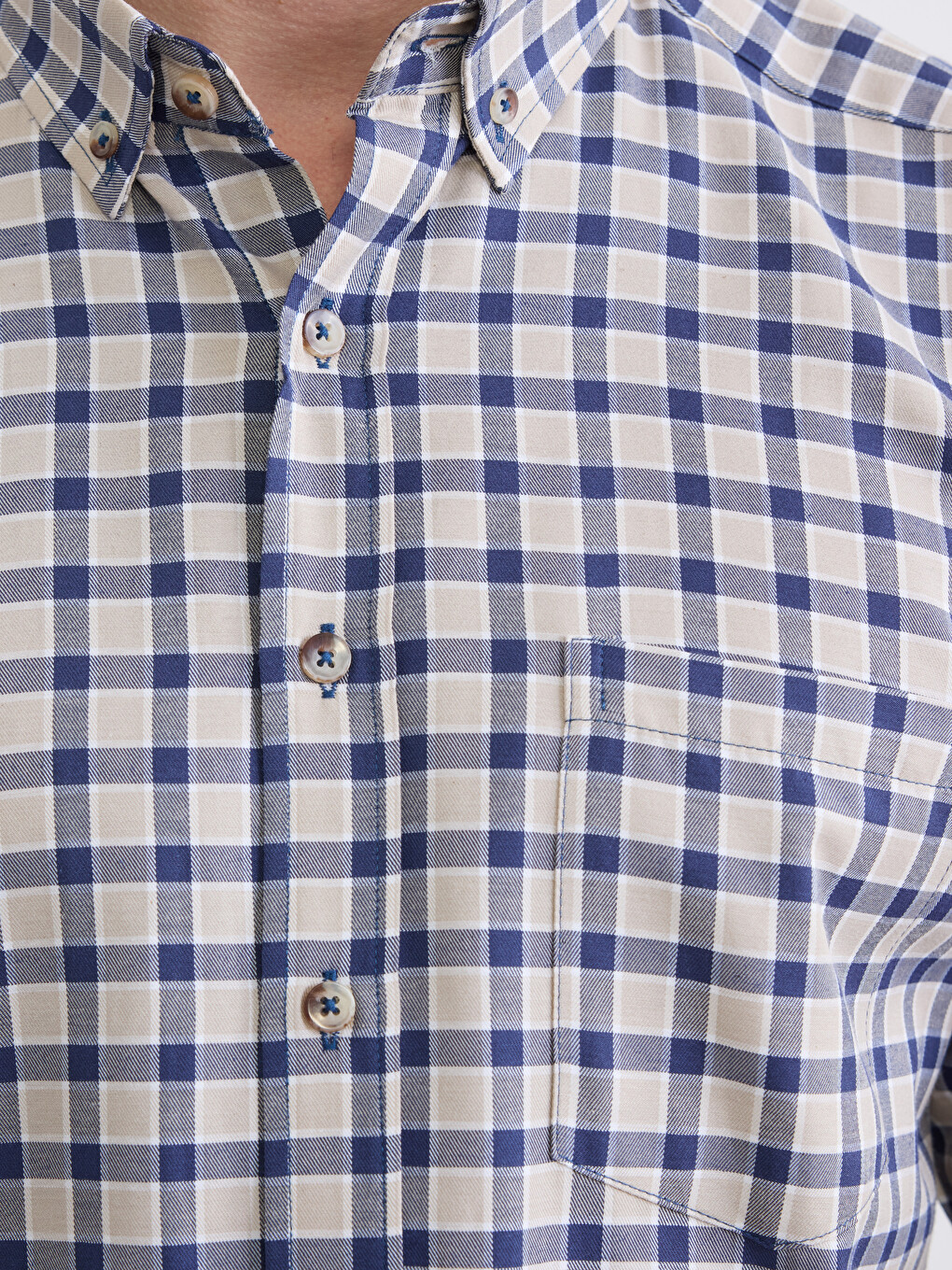 Regular Fit Plaid Gabardine Shirt-2