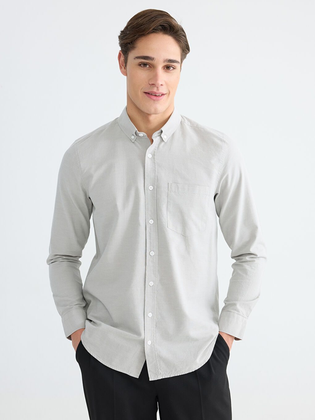 قميص رجال صبّاط أكسفورد عادي