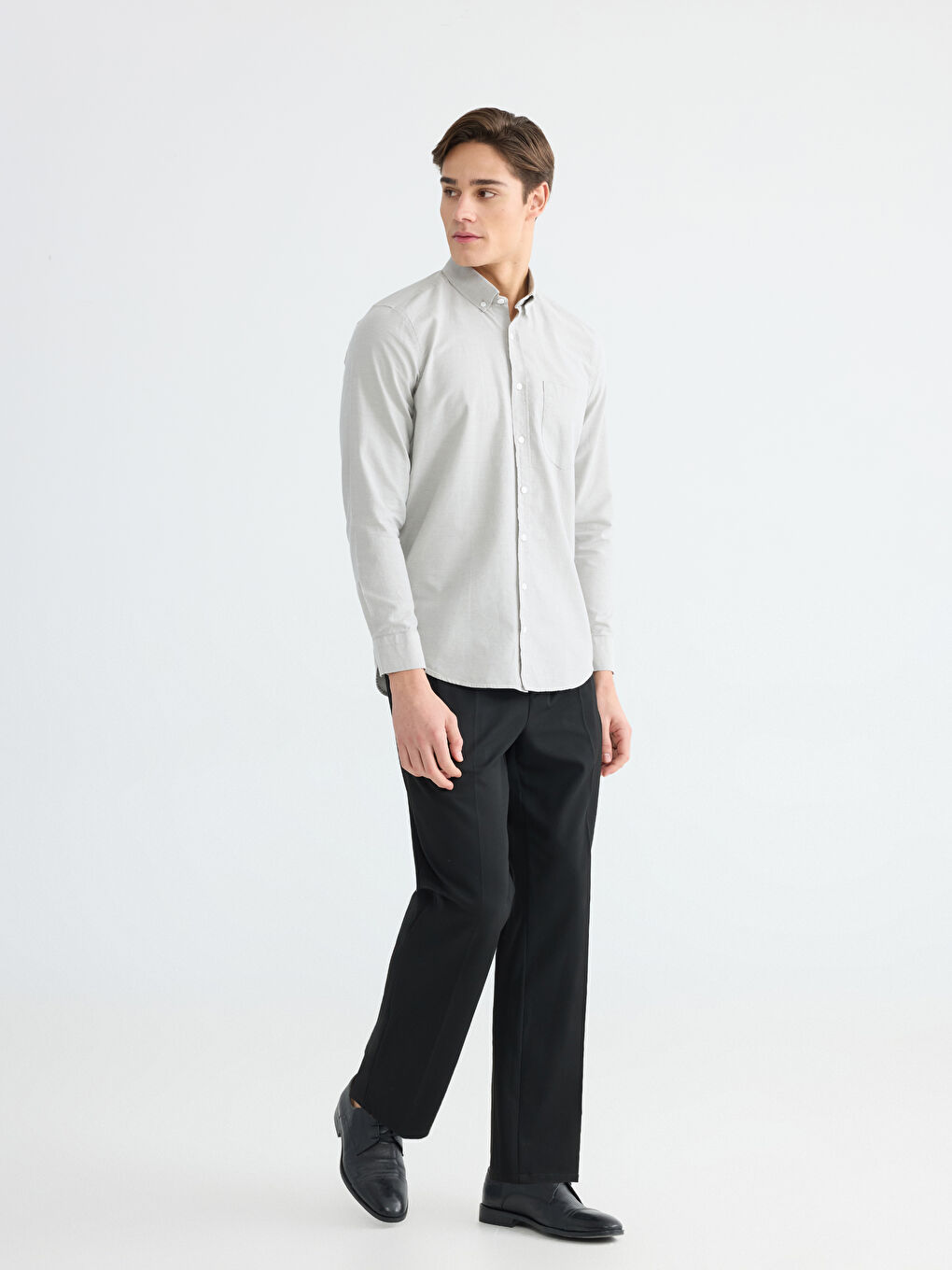 قميص رجال صبّاط أكسفورد عادي-1