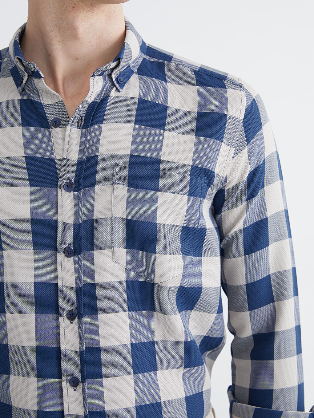 Bej Regular Fit Ekose Erkek Gömlek-2