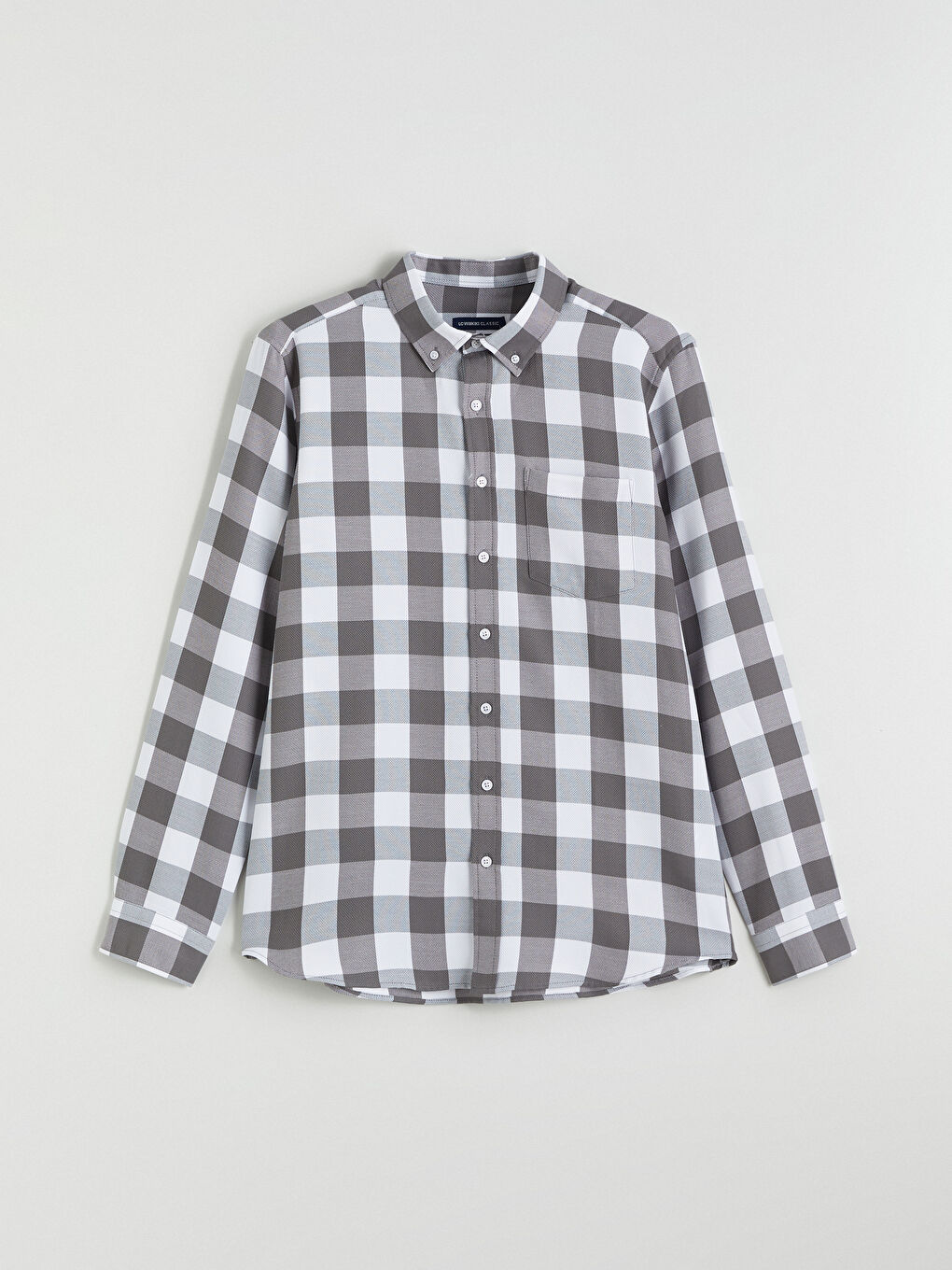 Gri Regular Fit Ekose Erkek Gömlek-4