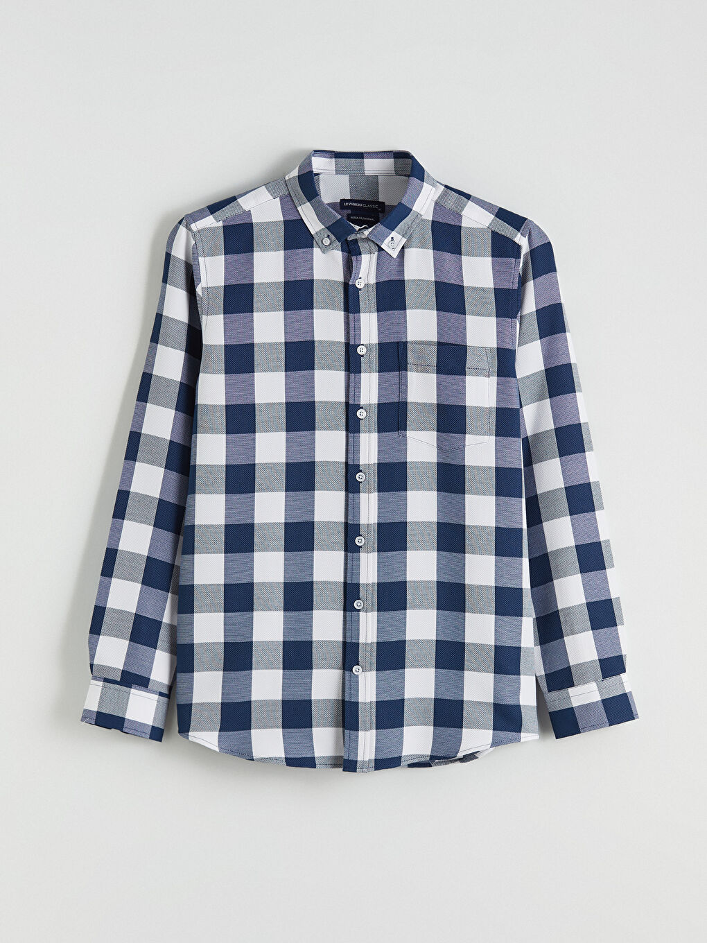 Lacivert Regular Fit Ekose Erkek Gömlek