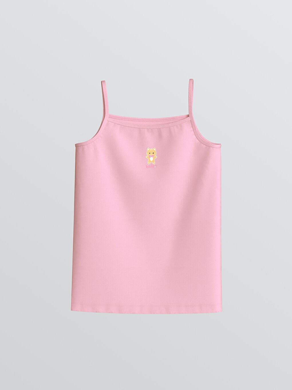 Beyaz Kare Yaka Baskılı Kız Çocuk Atlet-2