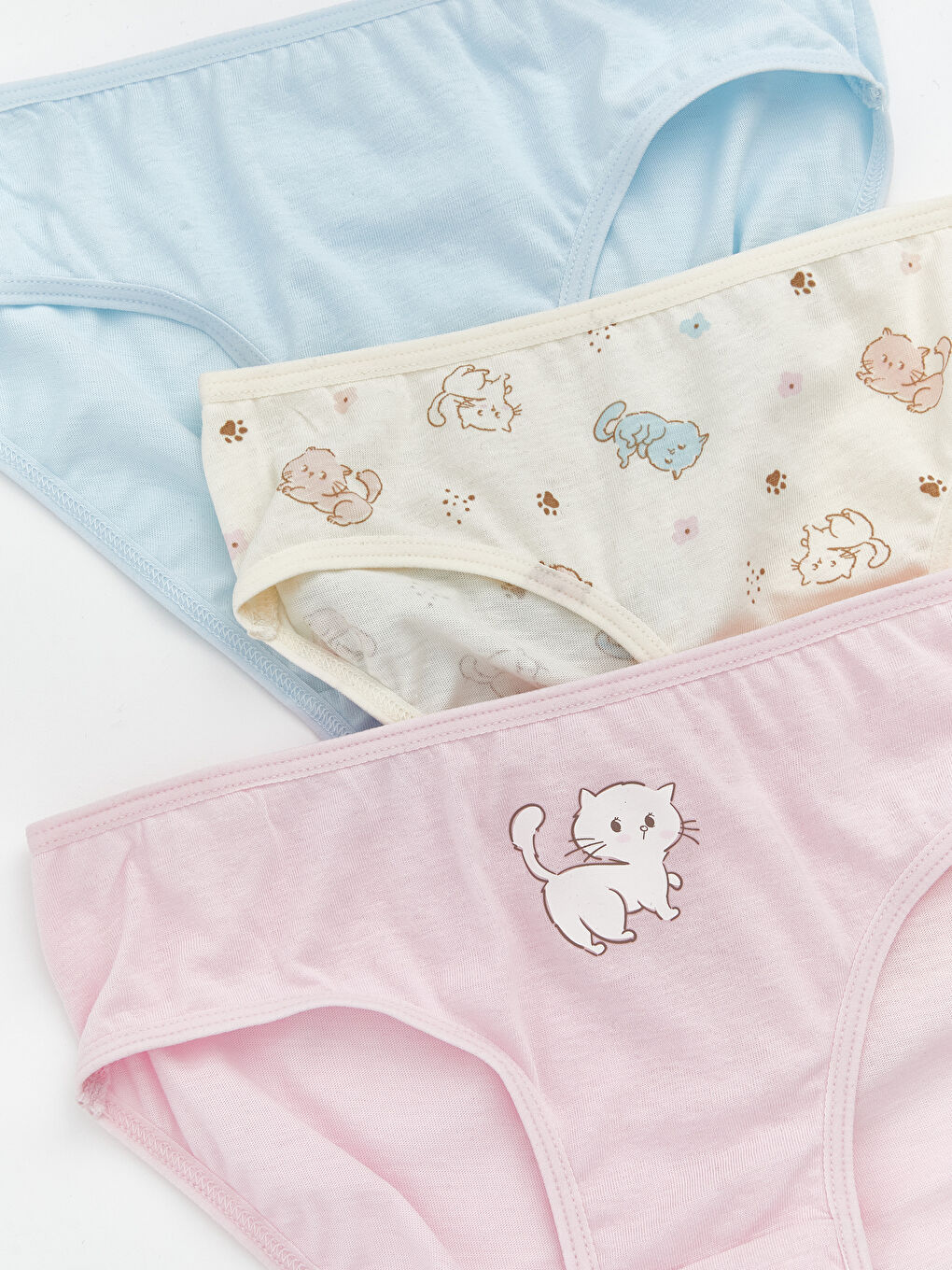 Ekru Baskılı Kız Çocuk Külot 3'lü-3