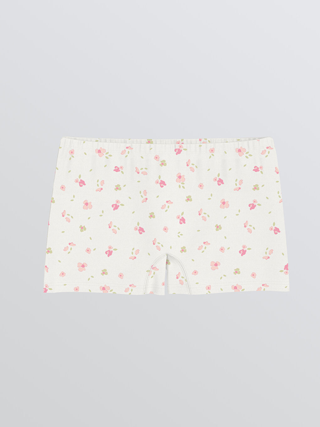 Ekru Çiçek Desenli Kız Bebek Boxer 3'lü Paket-2