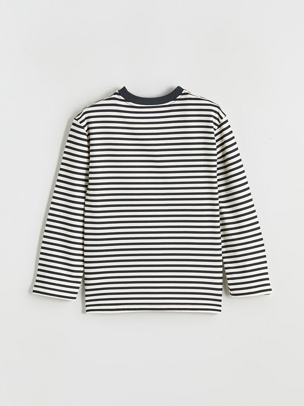 Antrasit Bisiklet Yaka Çizgili Erkek Çocuk Tişört-1