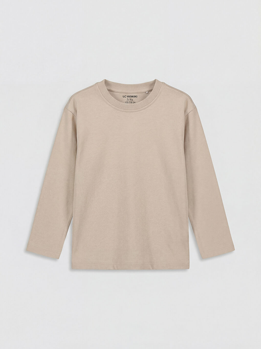 Bej Bisiklet Yaka Erkek Çocuk Tişört