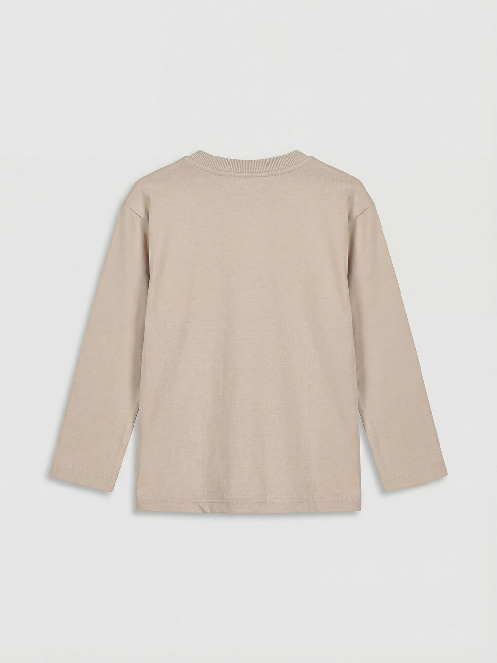 Bej Bisiklet Yaka Erkek Çocuk Tişört-1