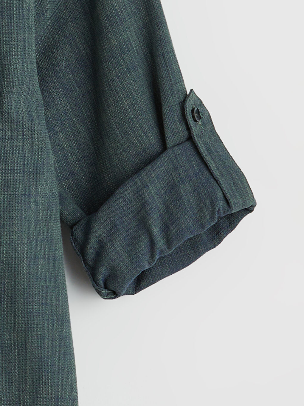 Yeşil Regular Fit Uzun Kollu Armürlü Erkek Gömlek-5