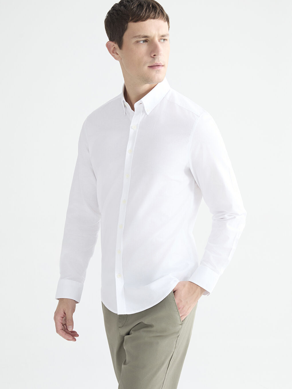 Men's Slim Fit Oxford Shirt-2