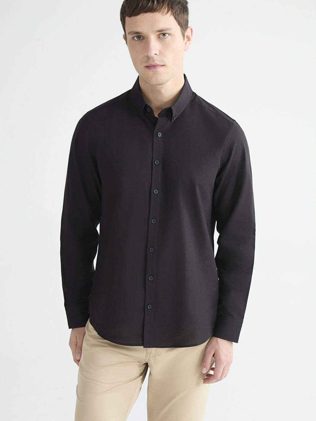 Slim Fit Oxford Erkek Gömlek-1