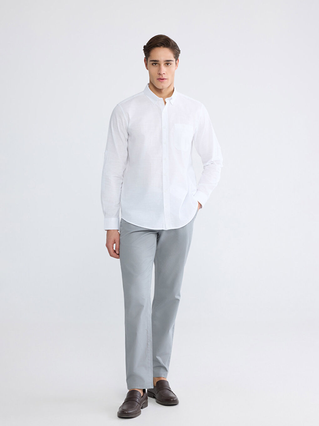 Regular Fit Poplin Men's Shirt-1