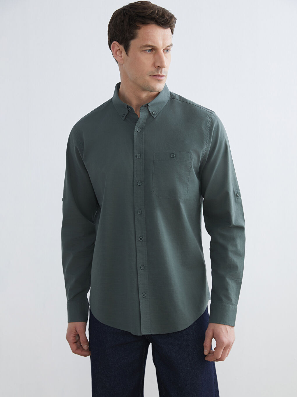 Regular Fit Poplin Men's Shirt