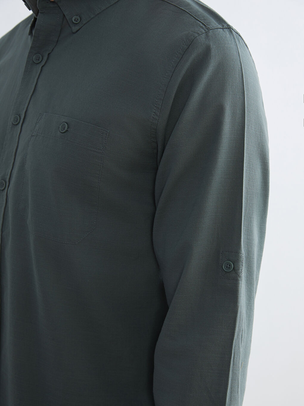 Regular Fit Poplin Men's Shirt-2