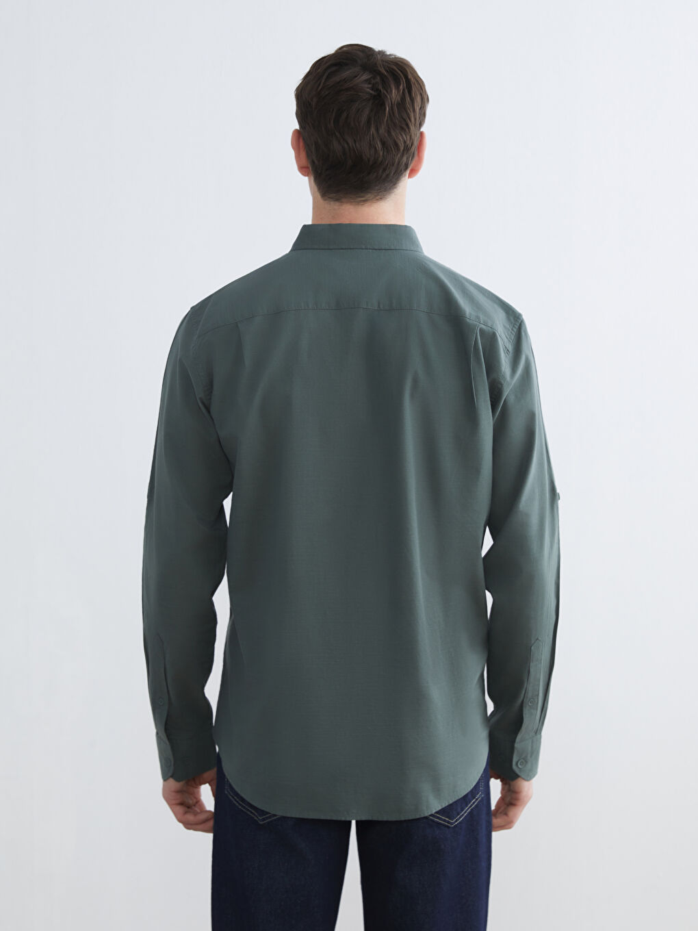 Regular Fit Poplin Men's Shirt-3