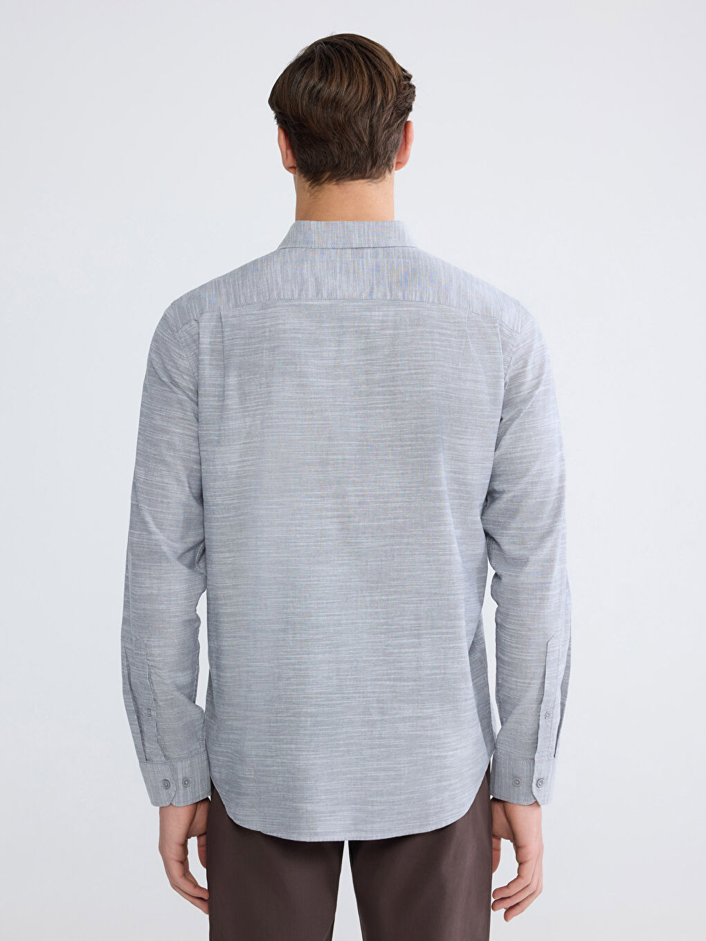 قميص رجالي من بوبلين بقصة عادية-6