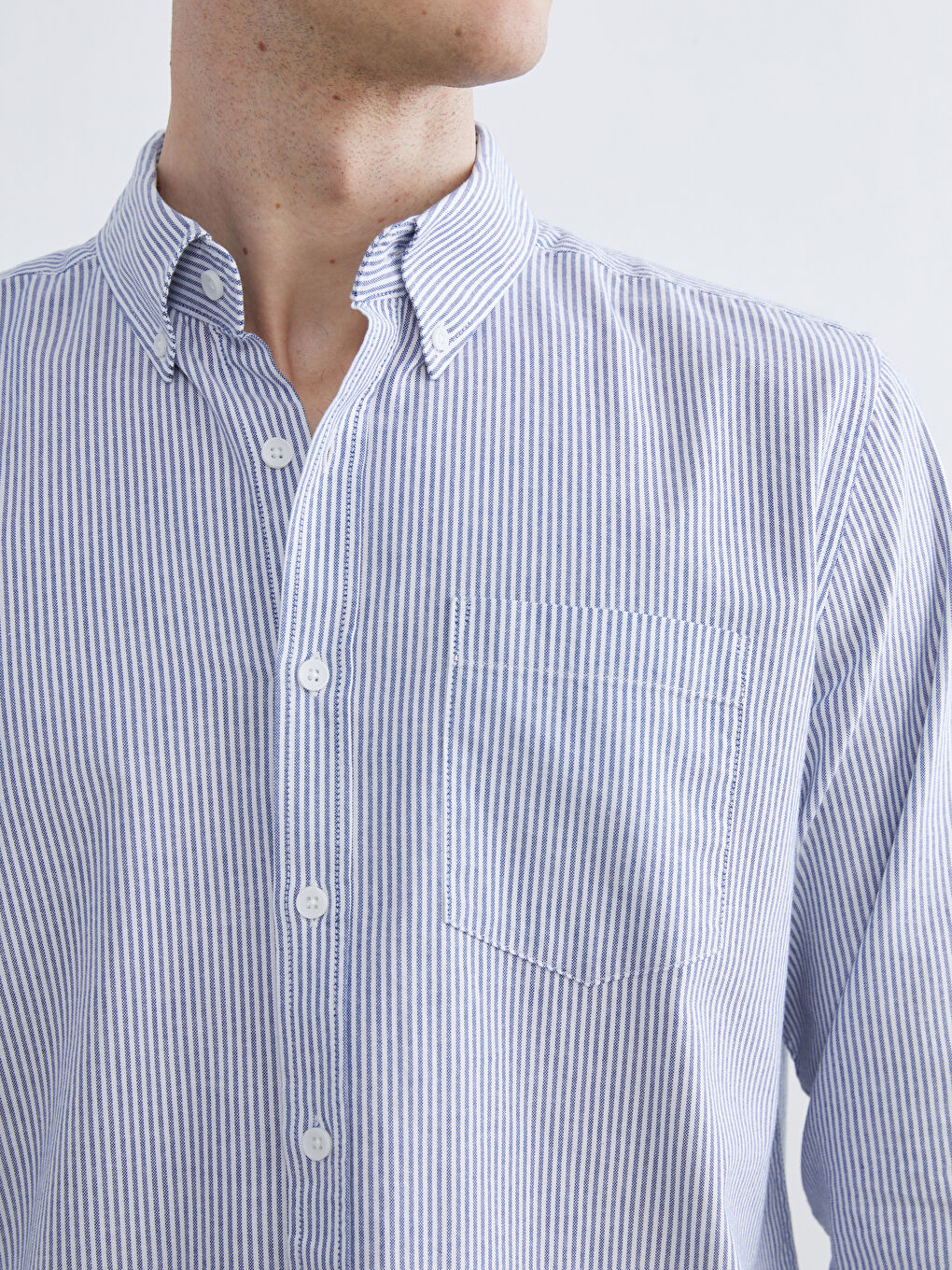 İndigo Regular Fit Çizgili Erkek Gömlek-2