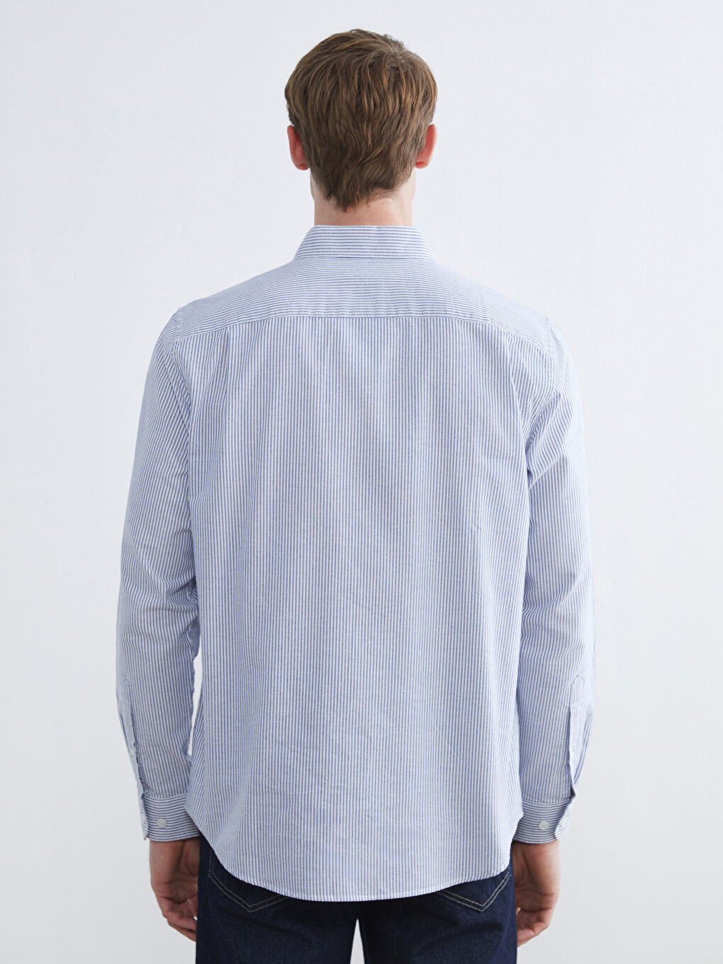 İndigo Regular Fit Çizgili Erkek Gömlek-3
