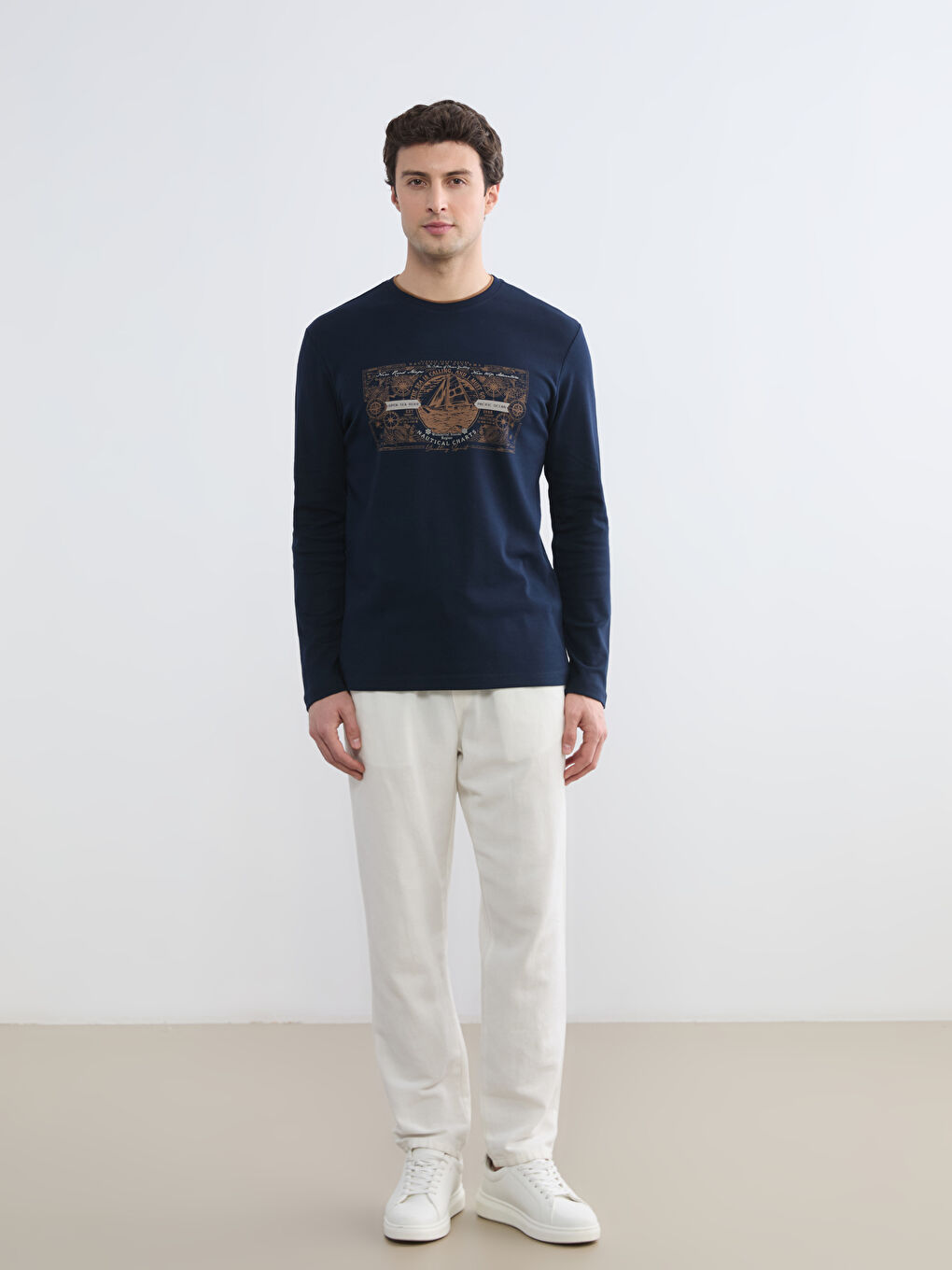 Crew Neck Printed Men's Sweatshirt-1