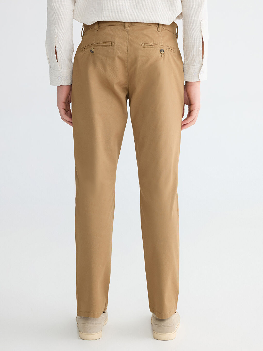 Kahverengi Standart Kalıp Gabardin Erkek Chino Pantolon-3